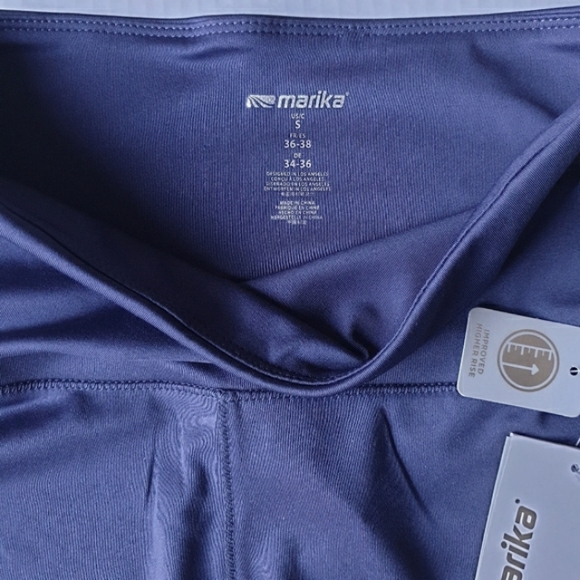 Marika Active Eclipse Navy Blue Wide High Waist Bike Shorts w/ InterLok Wick Sm - Picture 13 of 16